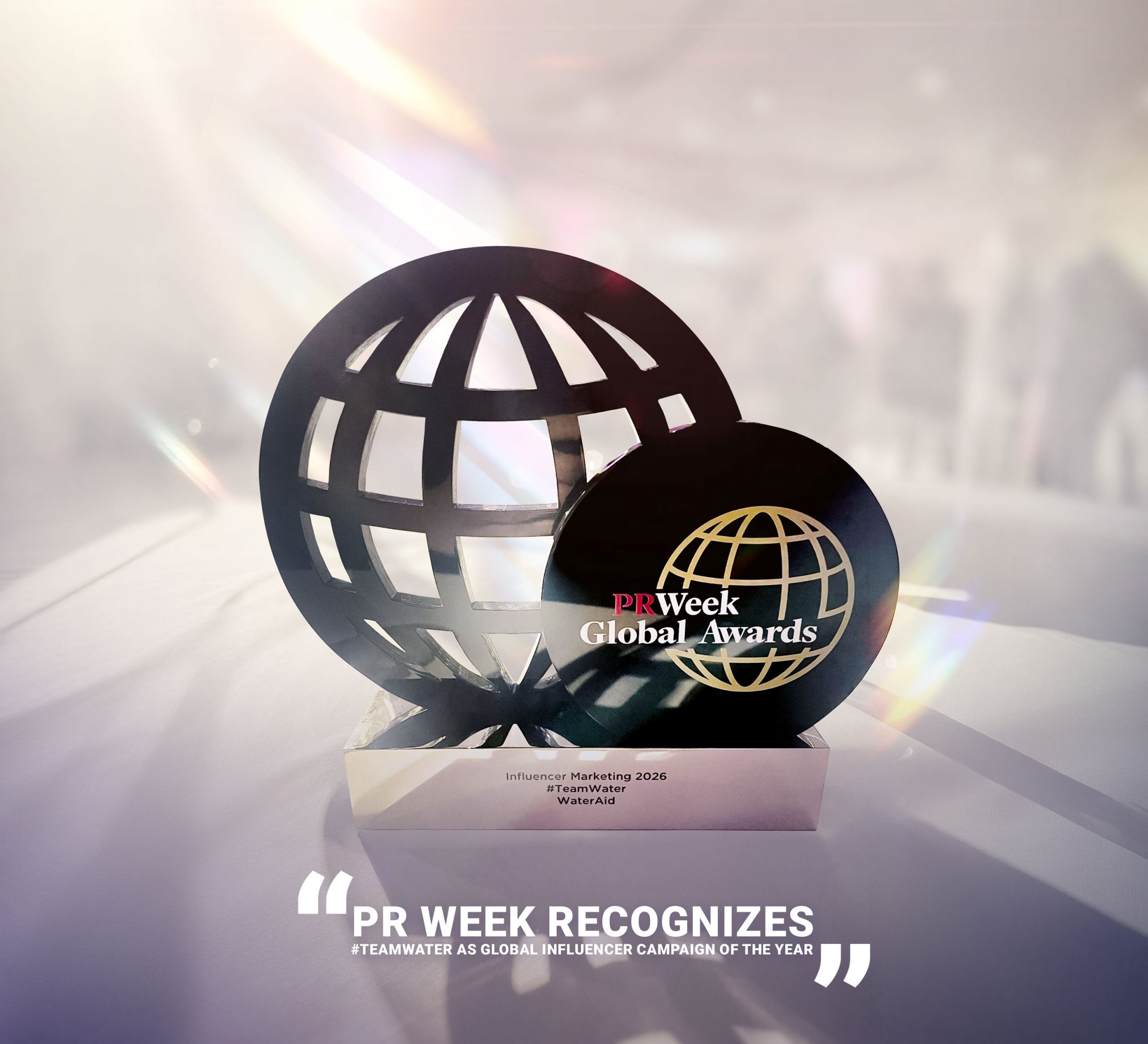 PR WEEK recognizes #TeamWater as Global Influencer Campaign of the Year